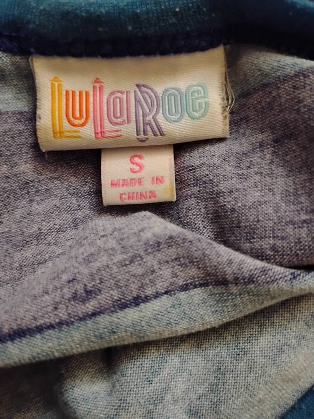 LuLaRoe Blue Stripe Georgia Dress - Picture 5 of 6